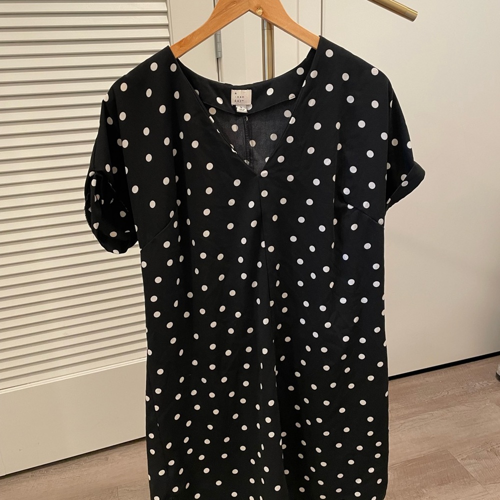 Polka Dot Black and White Women's Dress